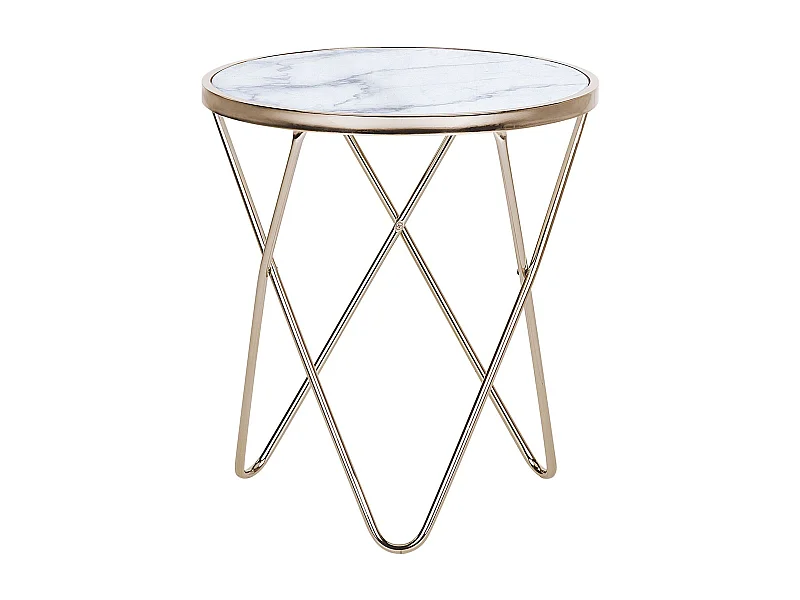 Bijzettafel MERIDIAN Veiligheidsglas Marmer/goud