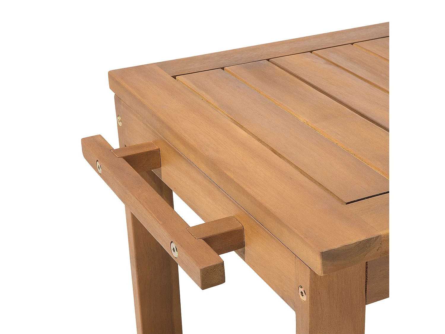 Küchenwagen 2 Etagen Akazienholz hellbraun rollbar mit 3 Getränkehaltern Sassari