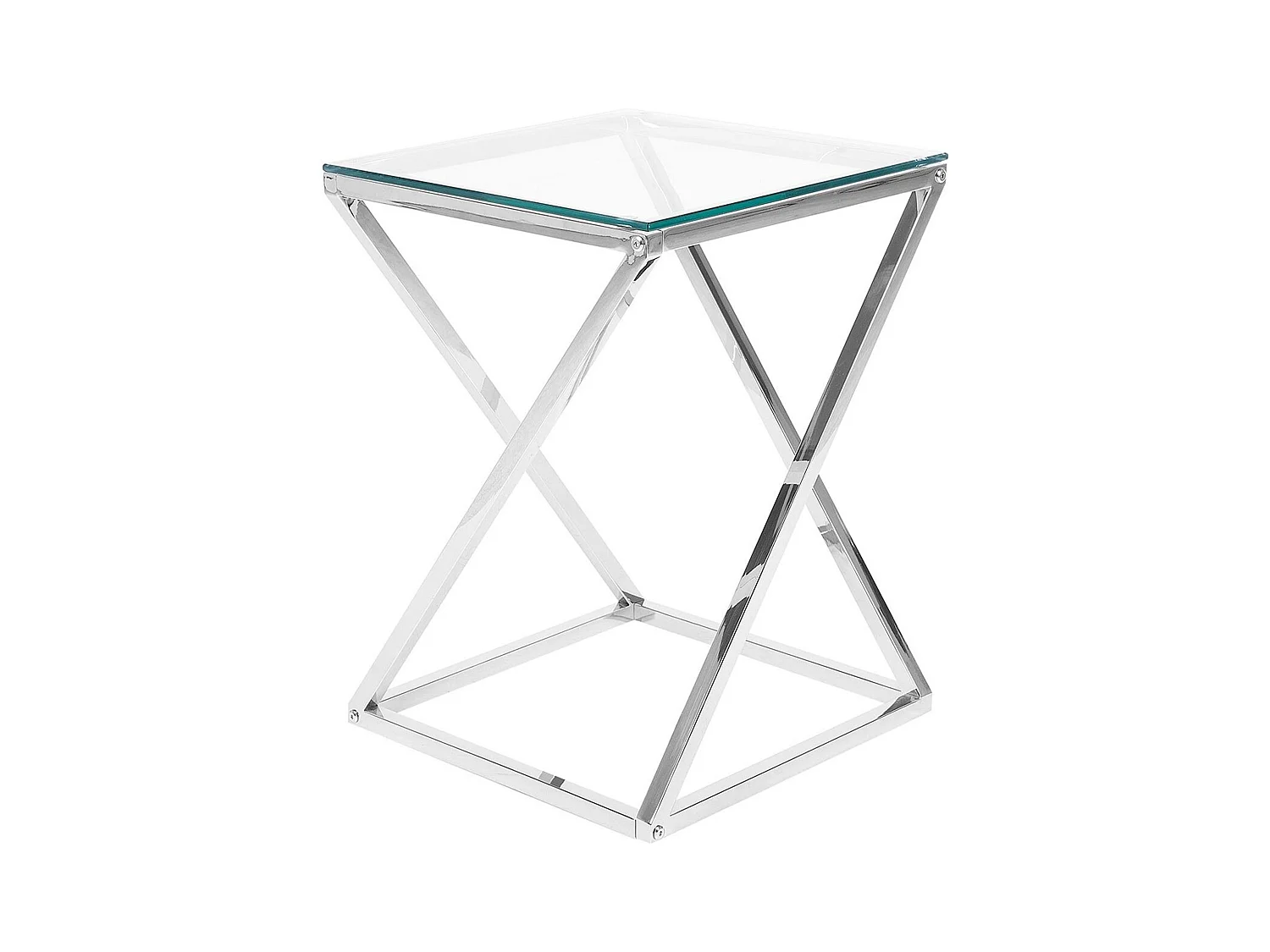 Table d'appoint BEVERLY Verre Argenté