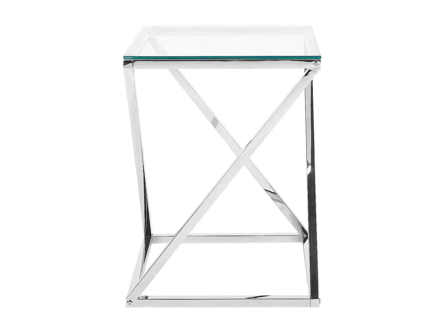 Table d'appoint BEVERLY Verre Argenté