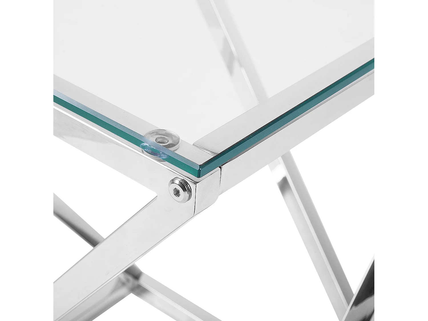 Table d'appoint BEVERLY Verre Argenté