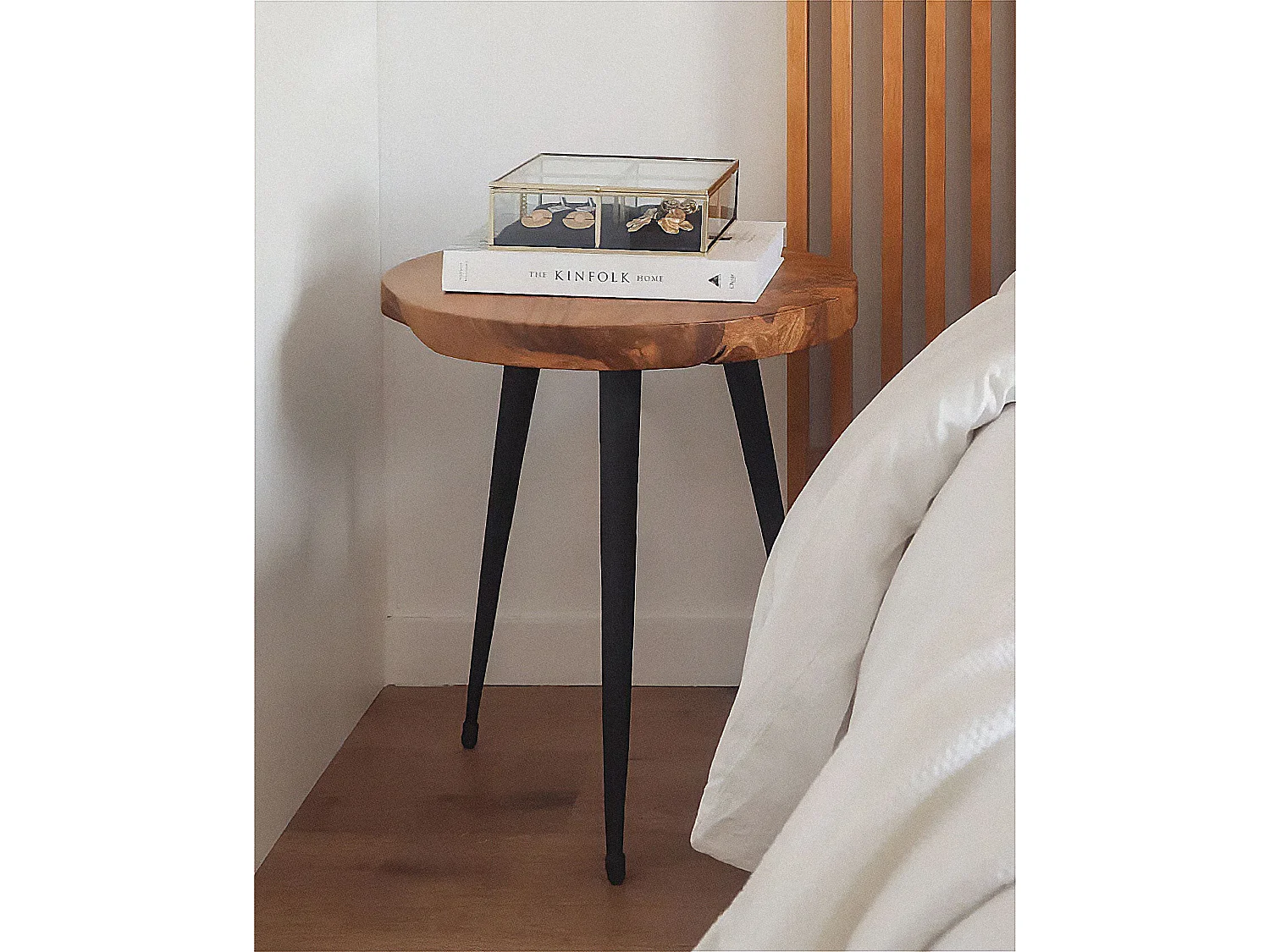 Side Table DETAH Teak Wood Dark Brown