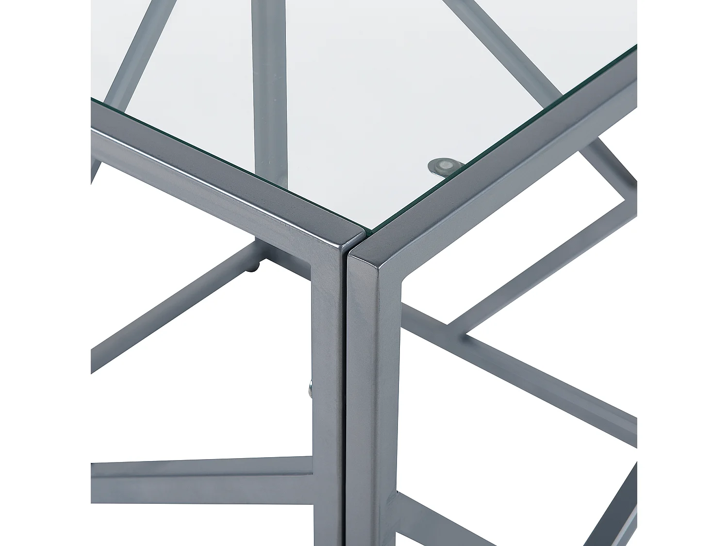 Table d'appoint ORLAND Verre Argenté