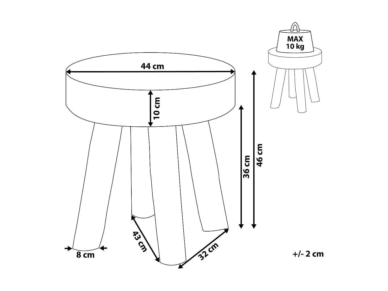 Table d'appoint KELSEY Teck Marron