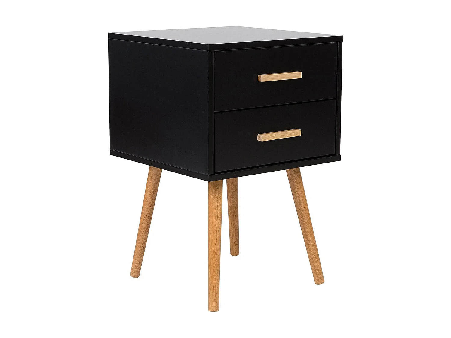 Table de nuit à 2 tiroirs ALABAMA Noir