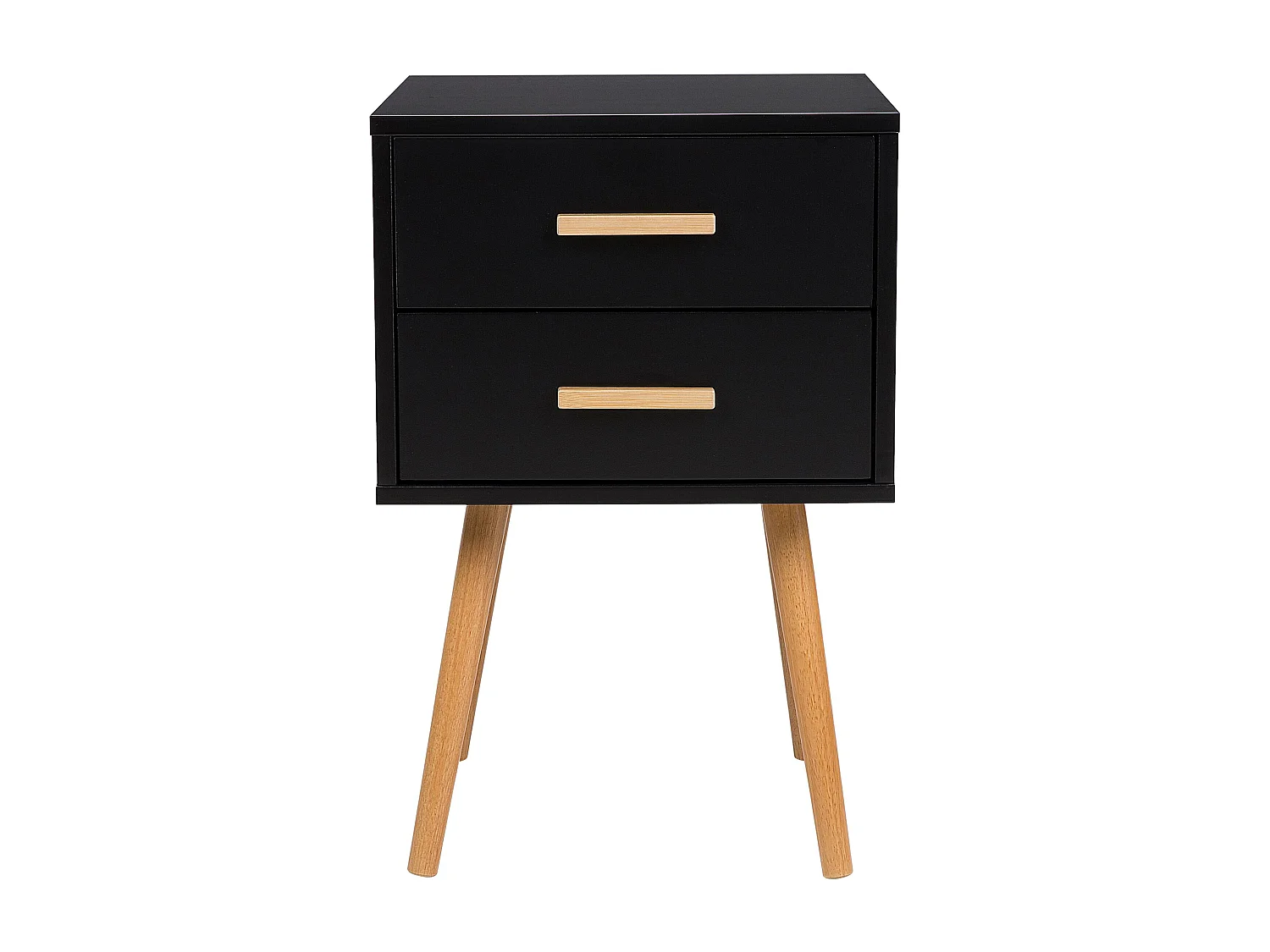 Table de nuit à 2 tiroirs ALABAMA Noir
