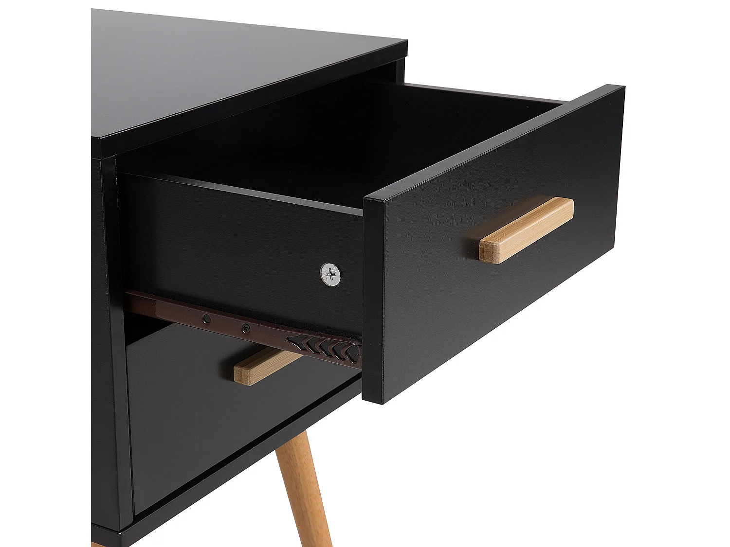 Table de nuit à 2 tiroirs ALABAMA Noir
