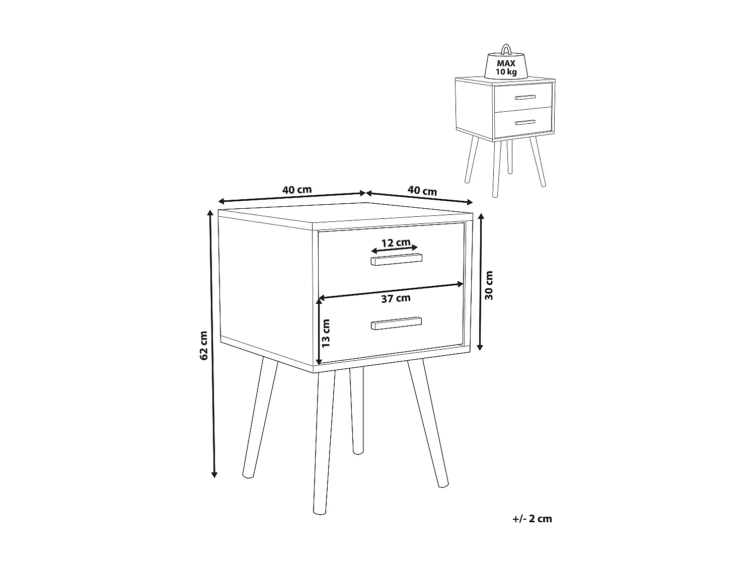 Bijzettafel ALABAMA Zwart