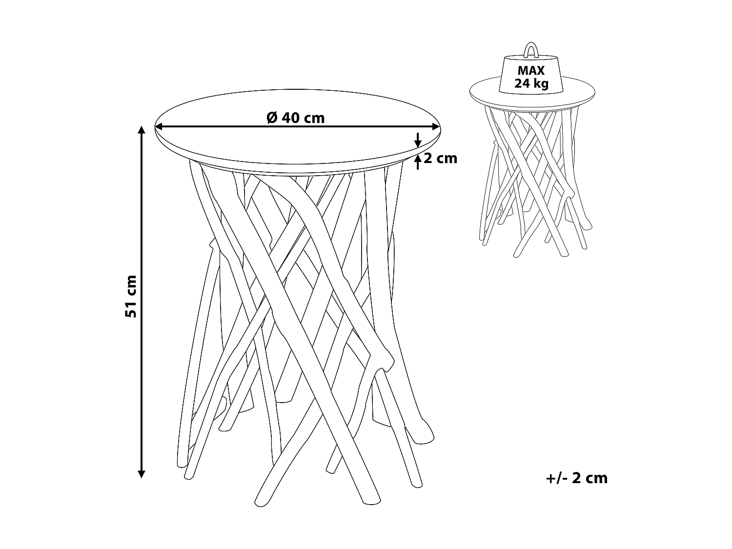 Table d'appoint HOUMA Blanc