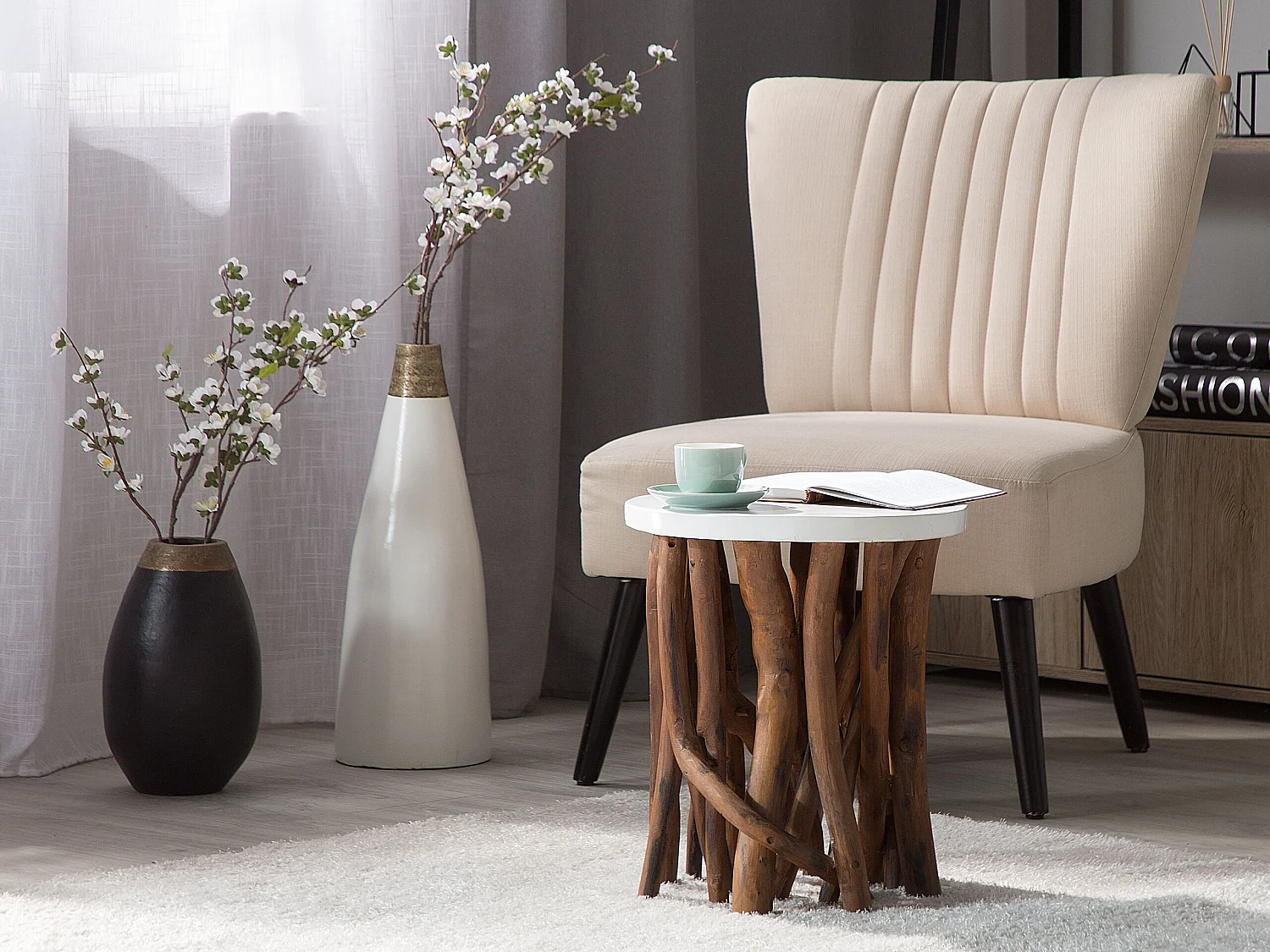 Table d'appoint HOUMA Blanc