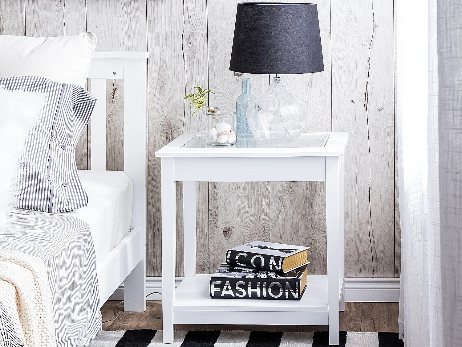 Table de chevet Table d'appoint ATTU Blanc