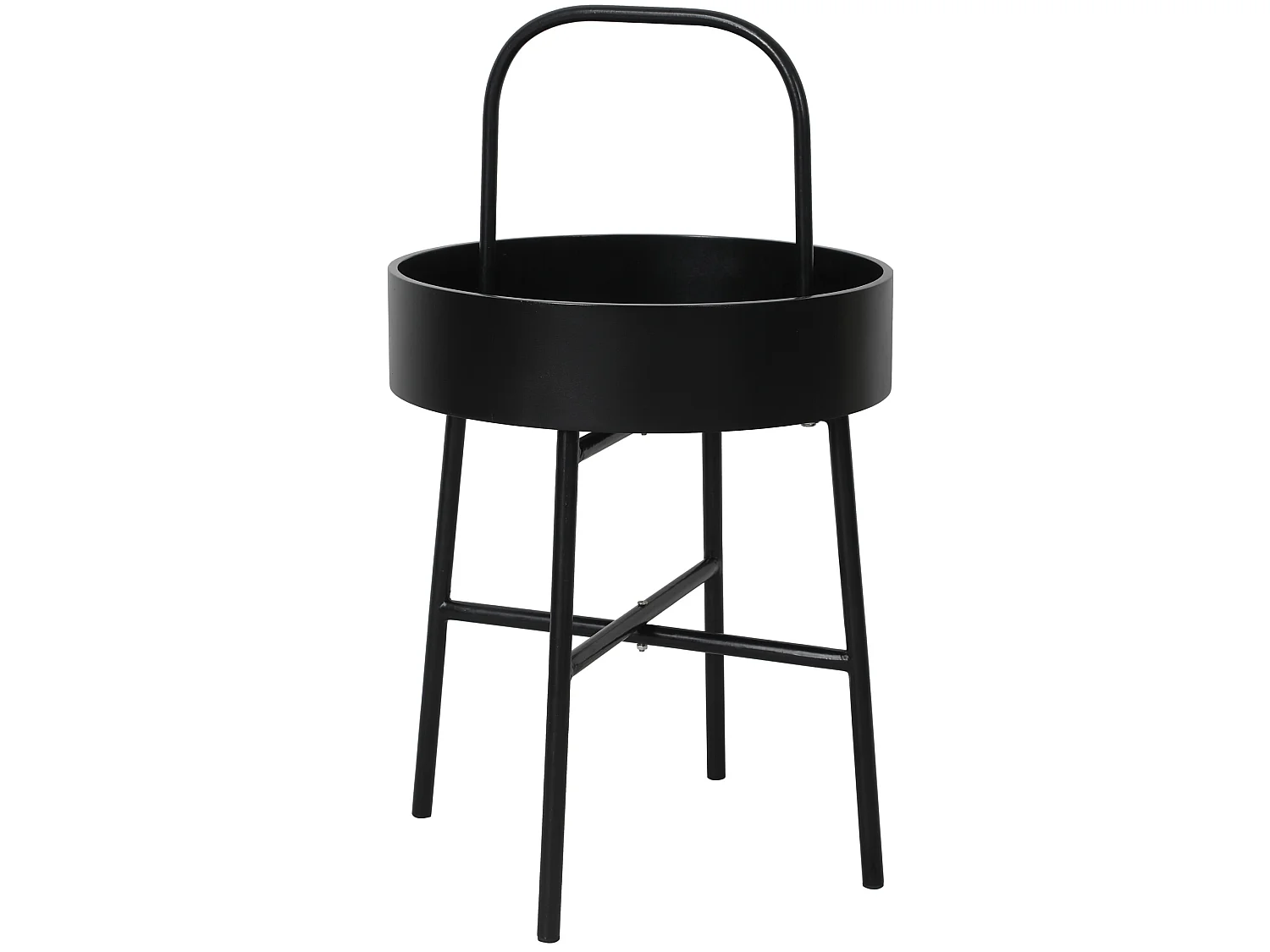 Bijzettafel Jaipur, ronde MDF-blad, metalen frame