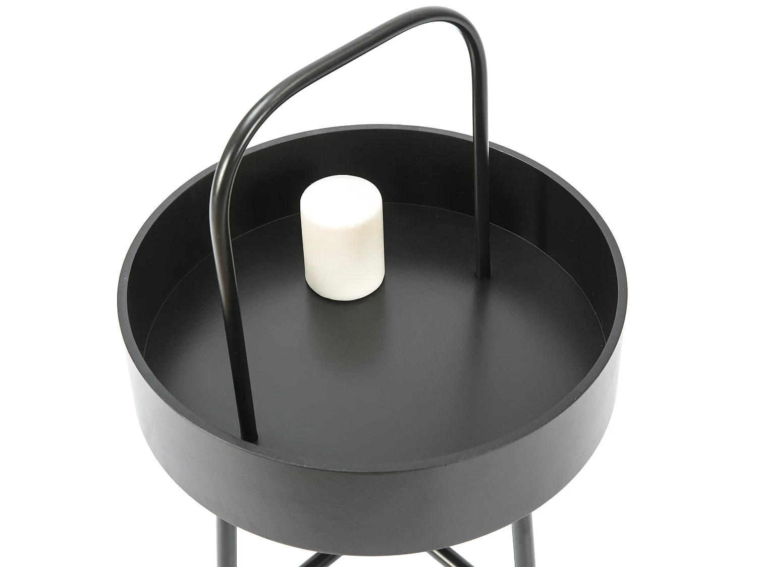 Bijzettafel Jaipur, ronde MDF-blad, metalen frame