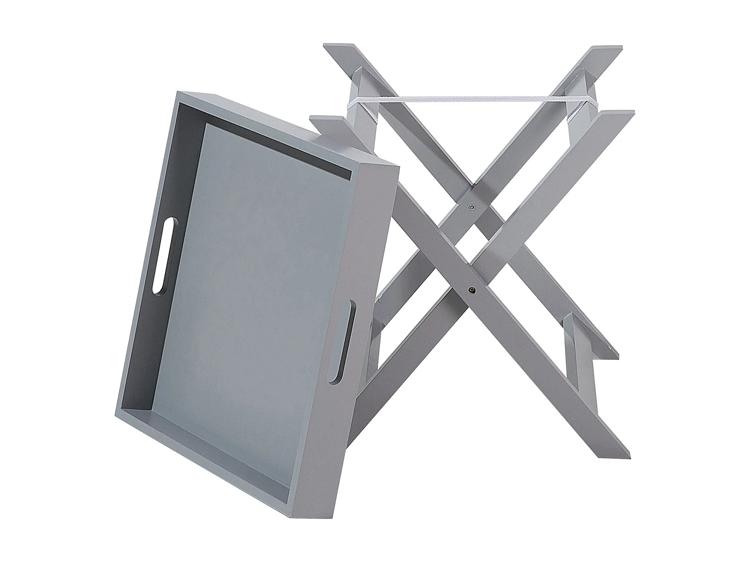 Praktischer Tablett-Tisch MDF-Platte grau Chester