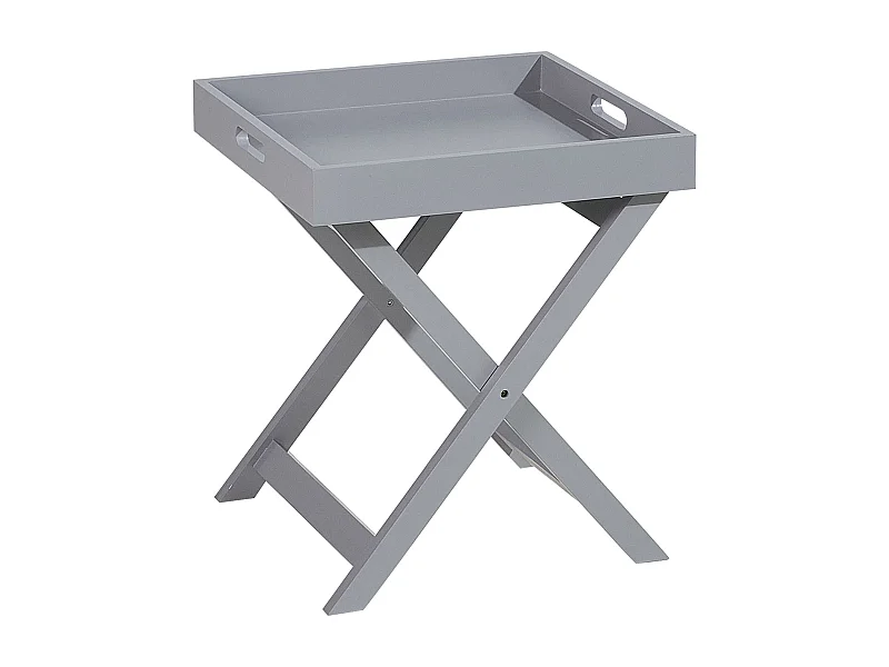 Praktischer Tablett-Tisch MDF-Platte grau Chester