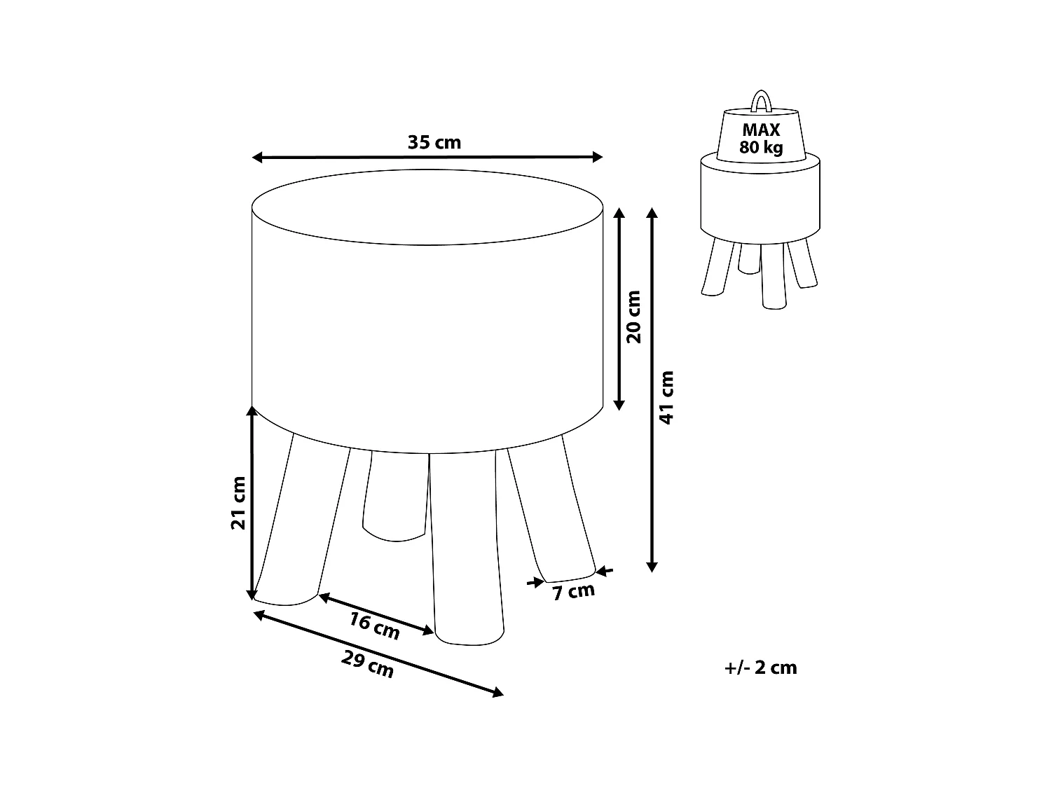 Mesa de apoio TULITA Madeira de teca Castanho claro