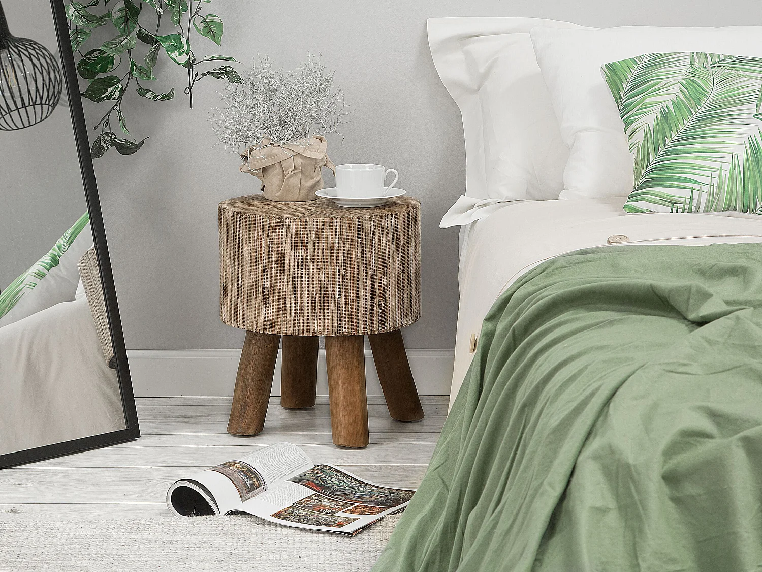 Mesa de apoio TULITA Madeira de teca Castanho claro