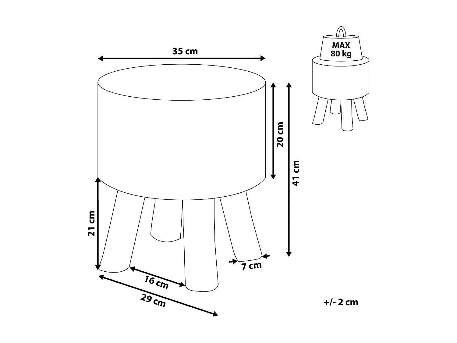 Table d'appoint TULITA Teck Marron clair