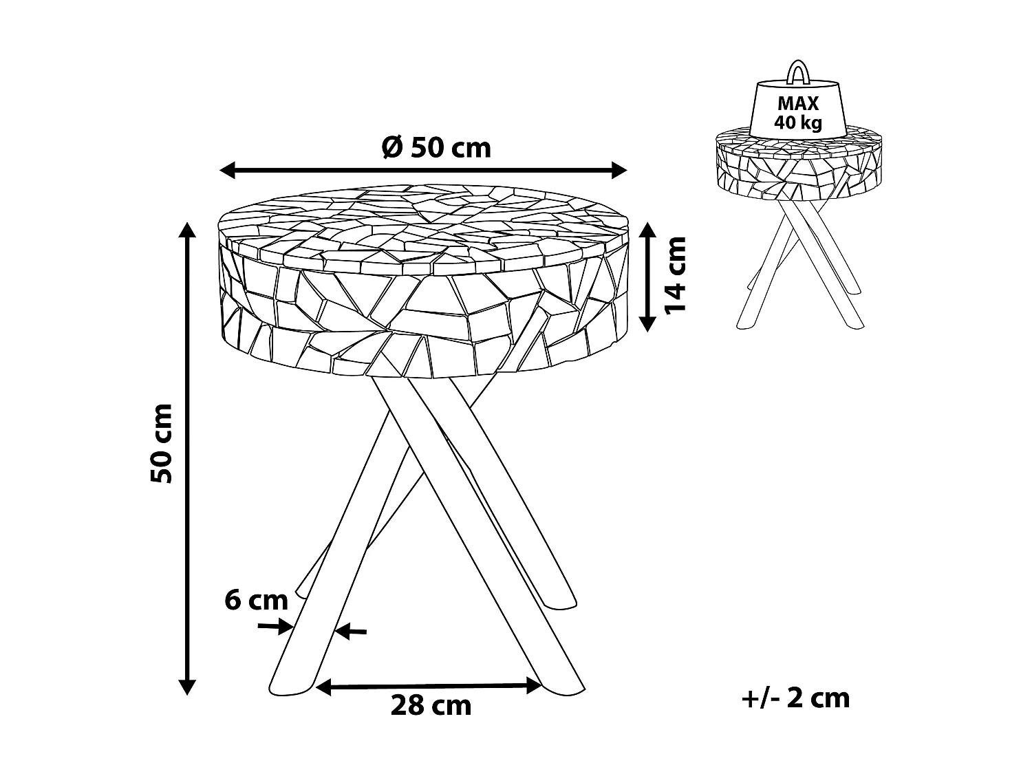 Table d'appoint THORSBY Teck Marron