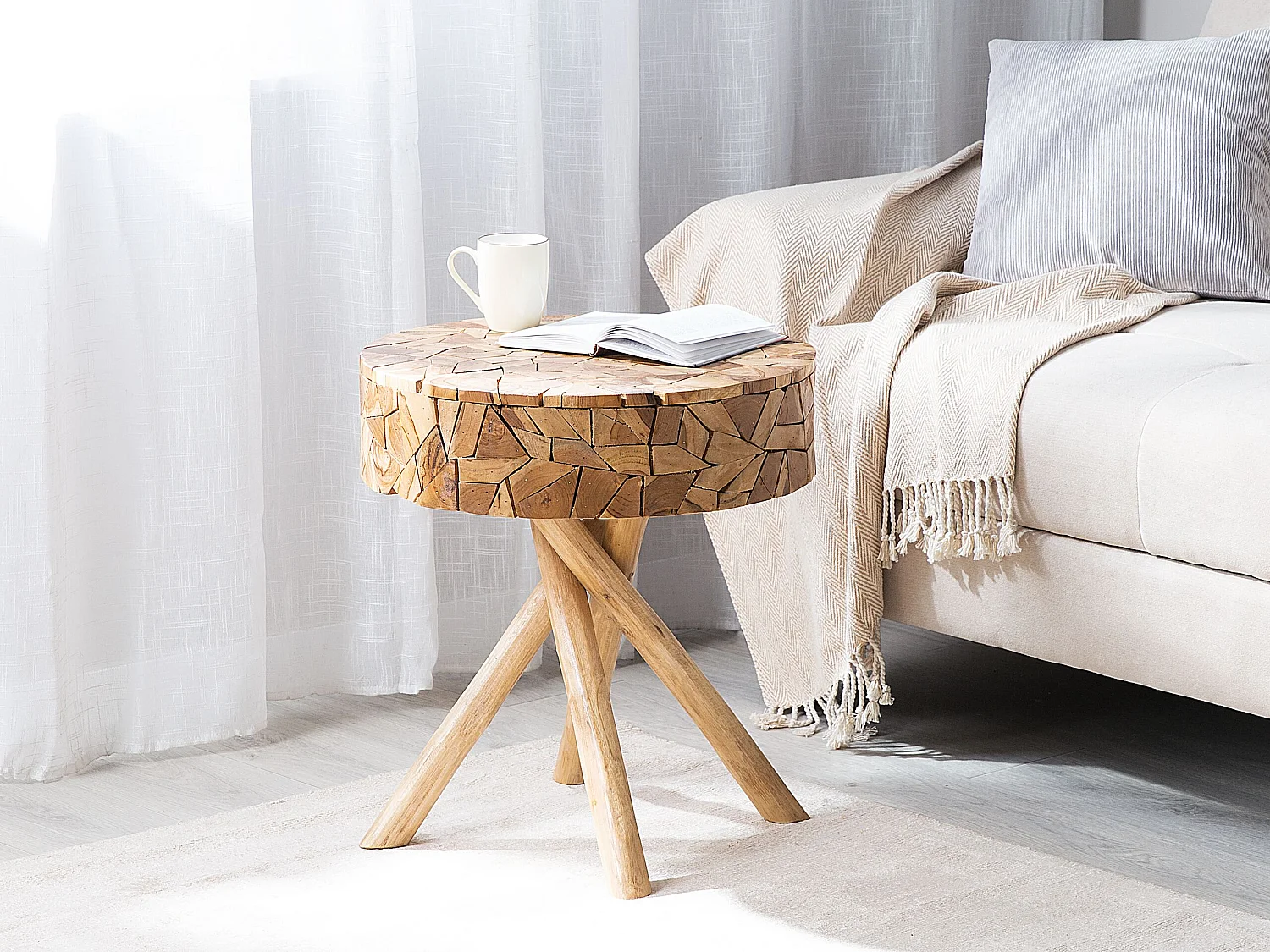 Beistelltisch THORSBY Teakholz Braun