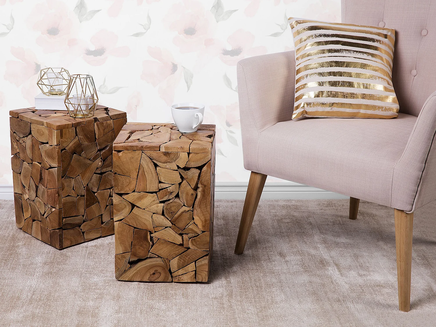 Table d'appoint NELSON Teck Marron