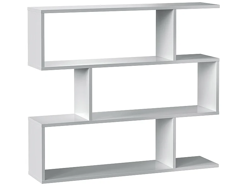 Étagère Bibliothèque Bolonia Couleur Blanche 6 emplacements, pour Salle à Manger ou Bureau