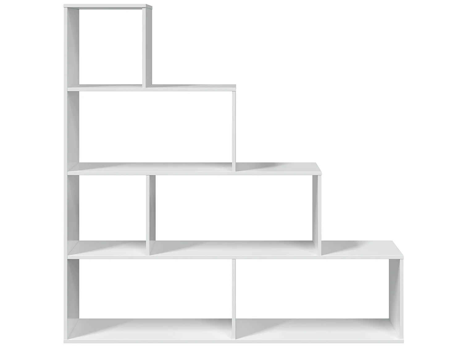 Bücherregal Jaén Hochglanz Weiß 6 Fächer