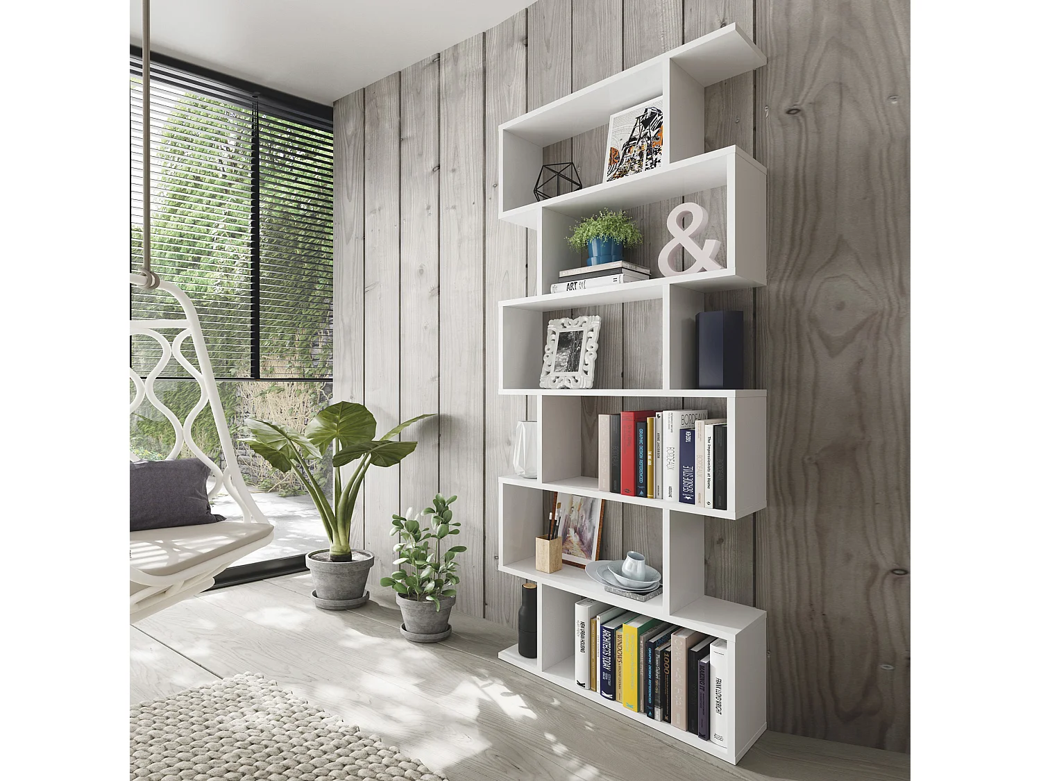 Boekenkast Boekenplank Bologna Hoogglans Wit 12 Vakken, Woonkamer of Kantoor