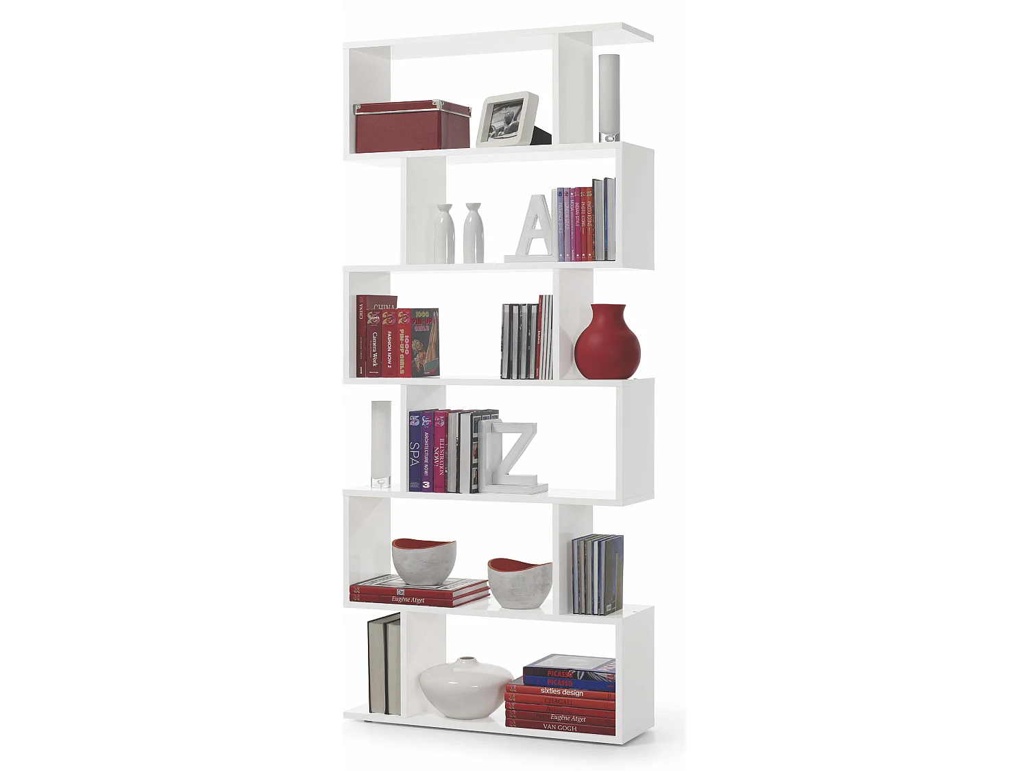 Boekenkast Boekenplank Bologna Hoogglans Wit 12 Vakken, Woonkamer of Kantoor