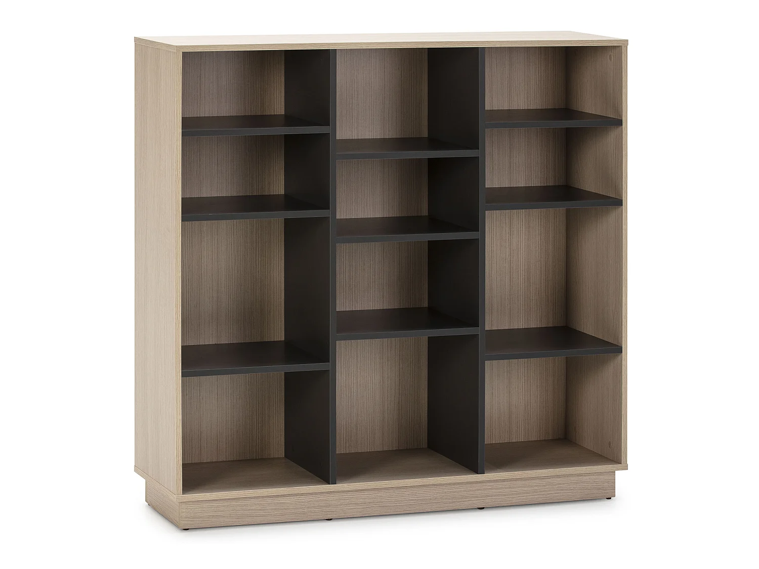 Étagère Bibliothèque Vigo 110x110 cm , étagère pour bureau, couleur Chêne et Gris