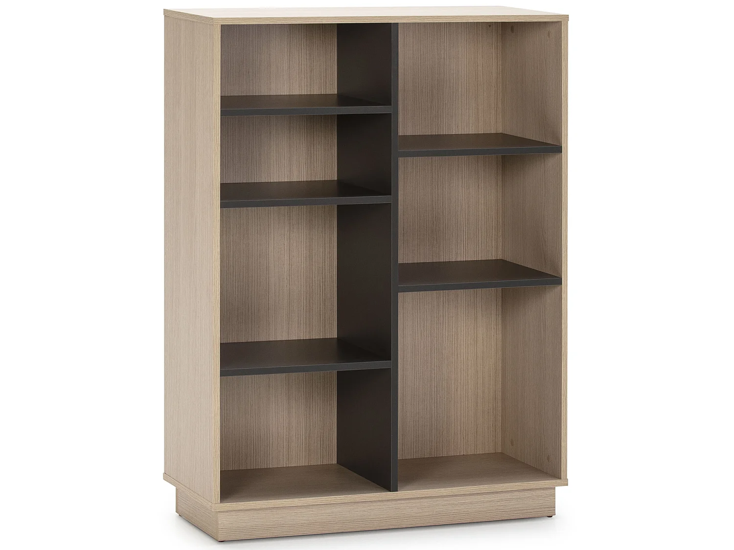 Boekenkast Vigo 110x80 cm, kantoorkast, eiken en grijs.