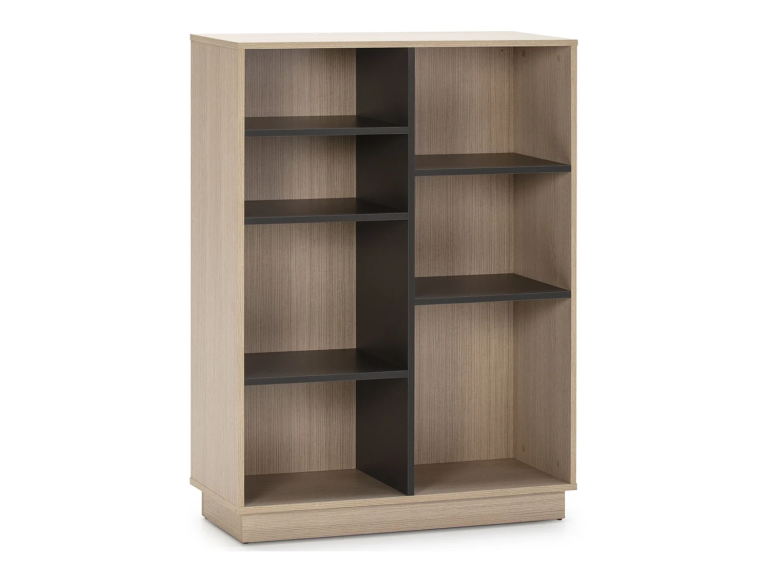Étagère Bibliothèque Vigo 110x80 cm , étagère pour bureau, couleur Chêne et Gris