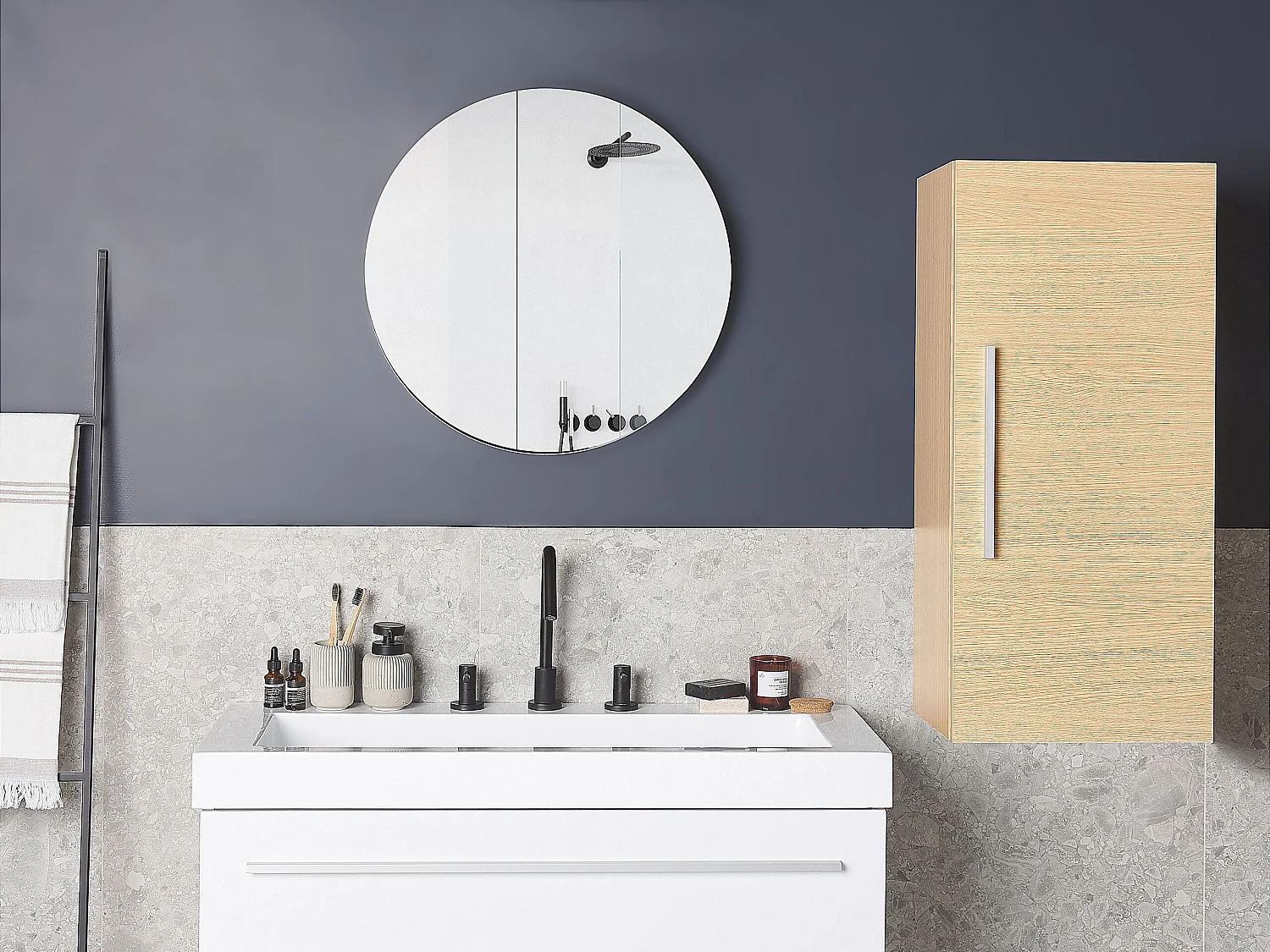 Armoire murale de salle de bains BILBAO 40 cm Marron clair