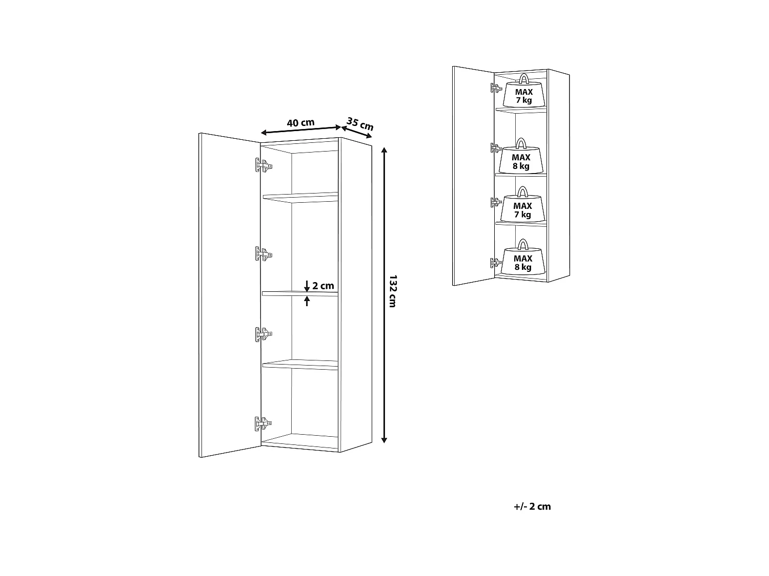 Moderner Hängeschrank in Schwarz aus MDF Mataro