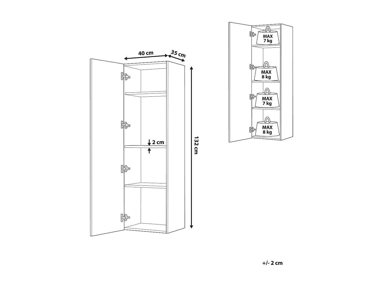 Moderner Hängeschrank in Schwarz aus MDF Mataro