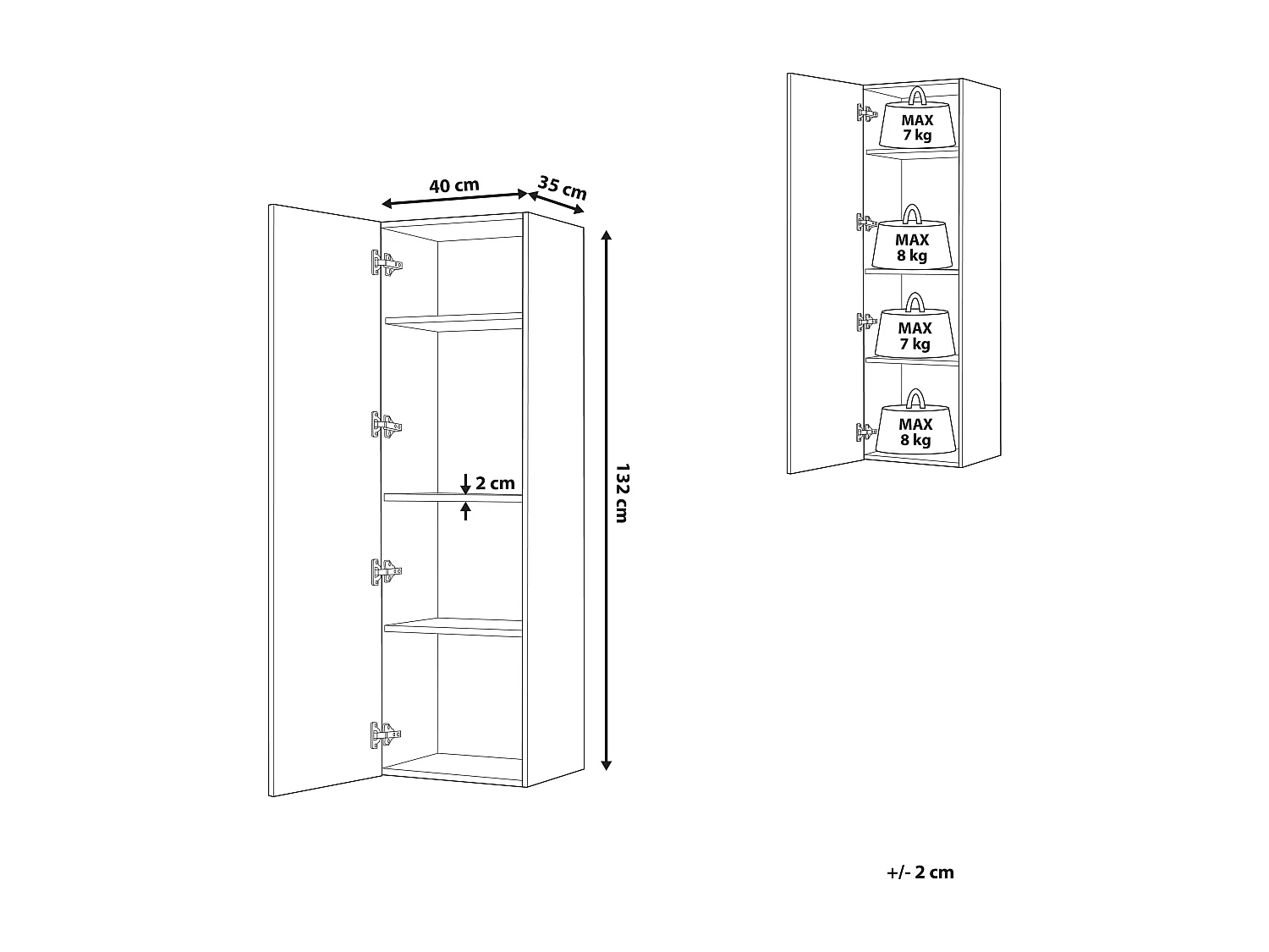 Armoire murale de salle de bains MATARO 40 cm Marron clair