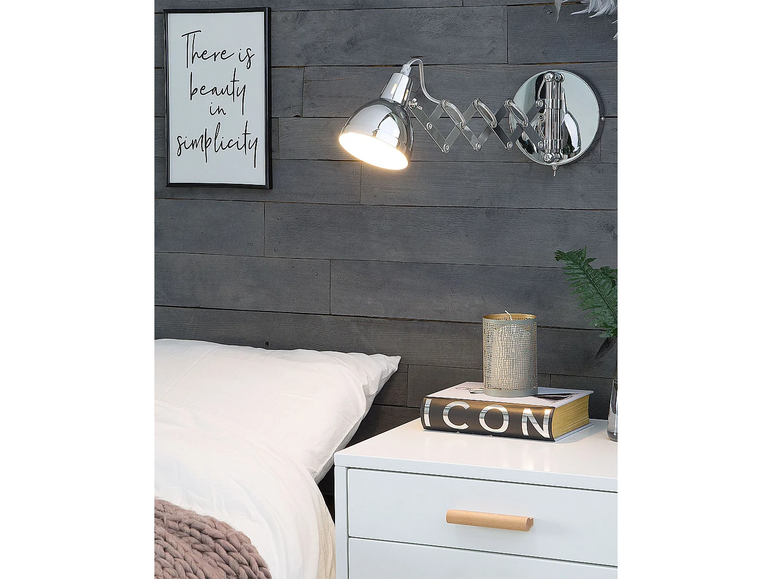 Lampe murale HARRINGTON Réglable Métal Argenté