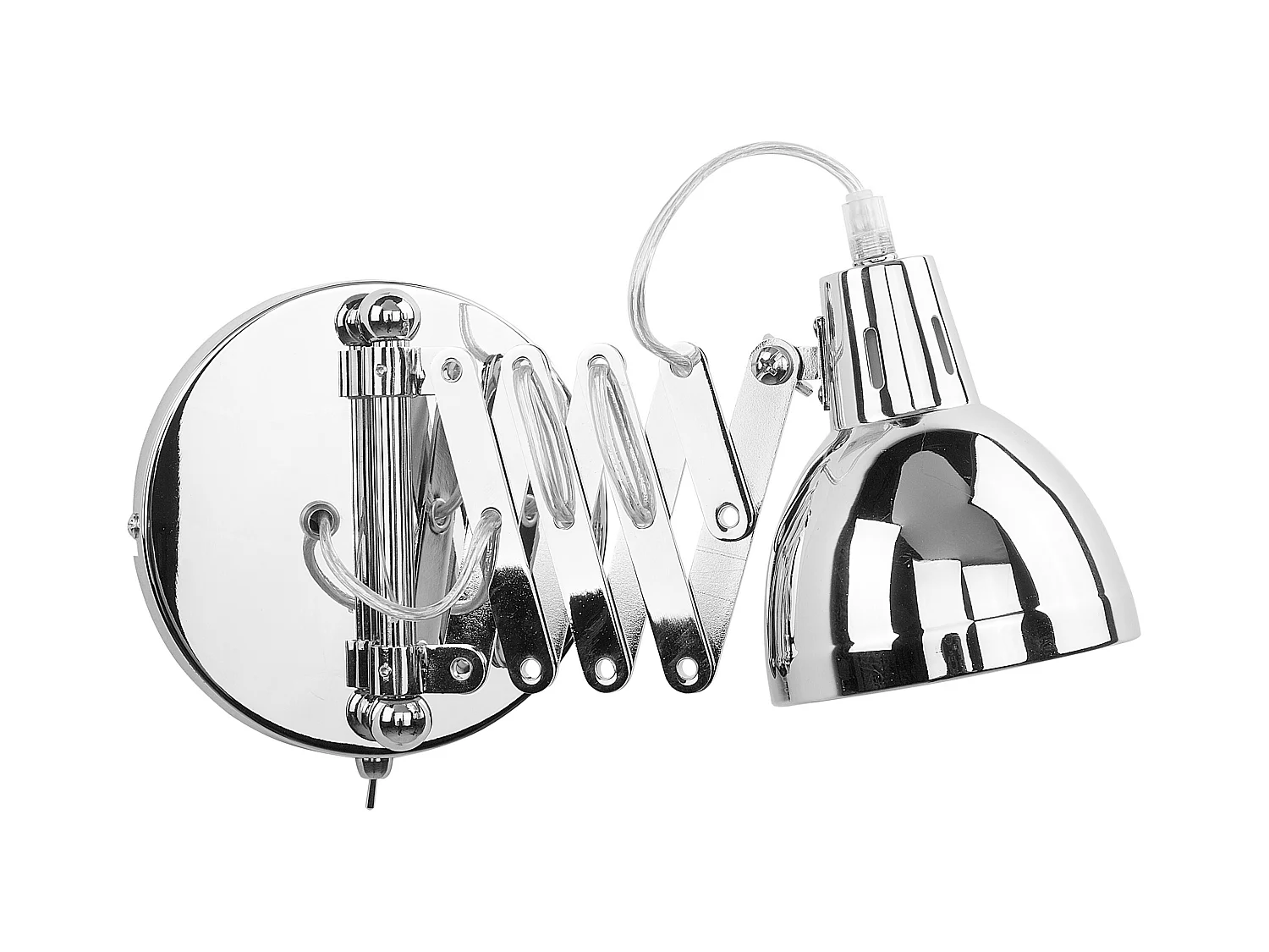 Moderne Wandleuchte in Silber mit flexiblem Arm Harrington