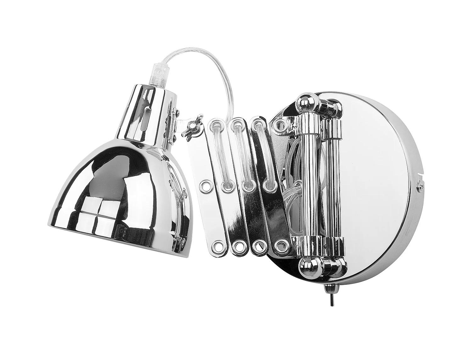 Moderne Wandleuchte in Silber mit flexiblem Arm Harrington