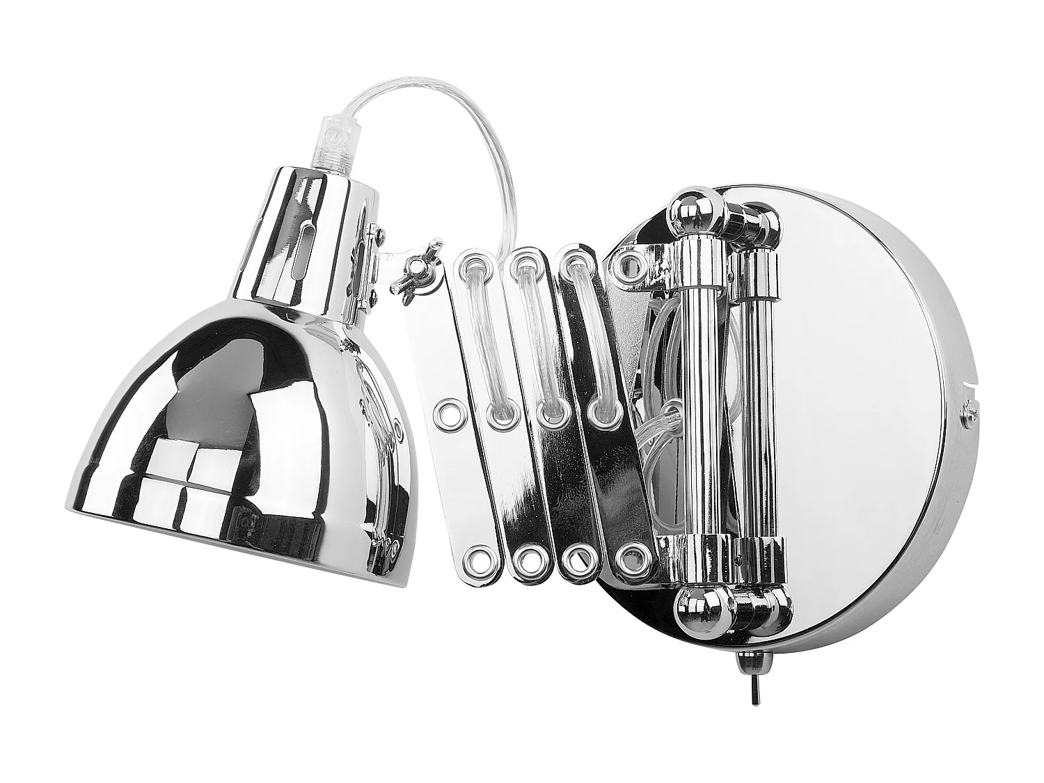 Moderne Wandleuchte in Silber mit flexiblem Arm Harrington