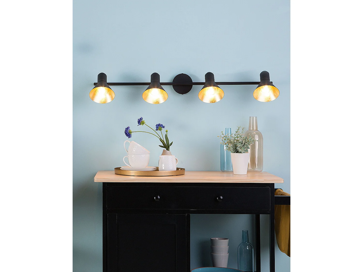 Lampe murale noire et dorée MERSEY IV