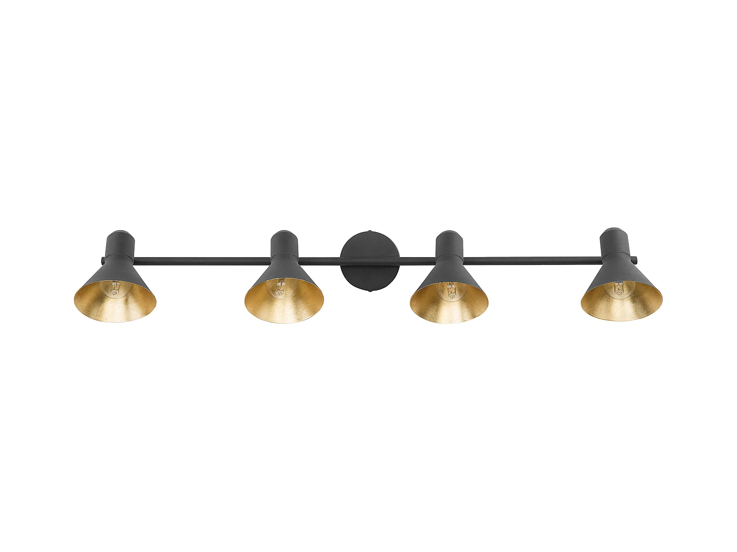 Wandlamp zwart/goud MERSEY IV