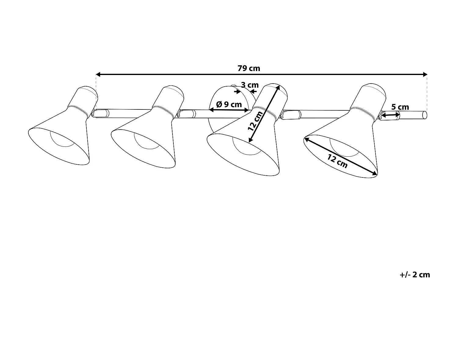 Wandlamp zwart/goud MERSEY IV