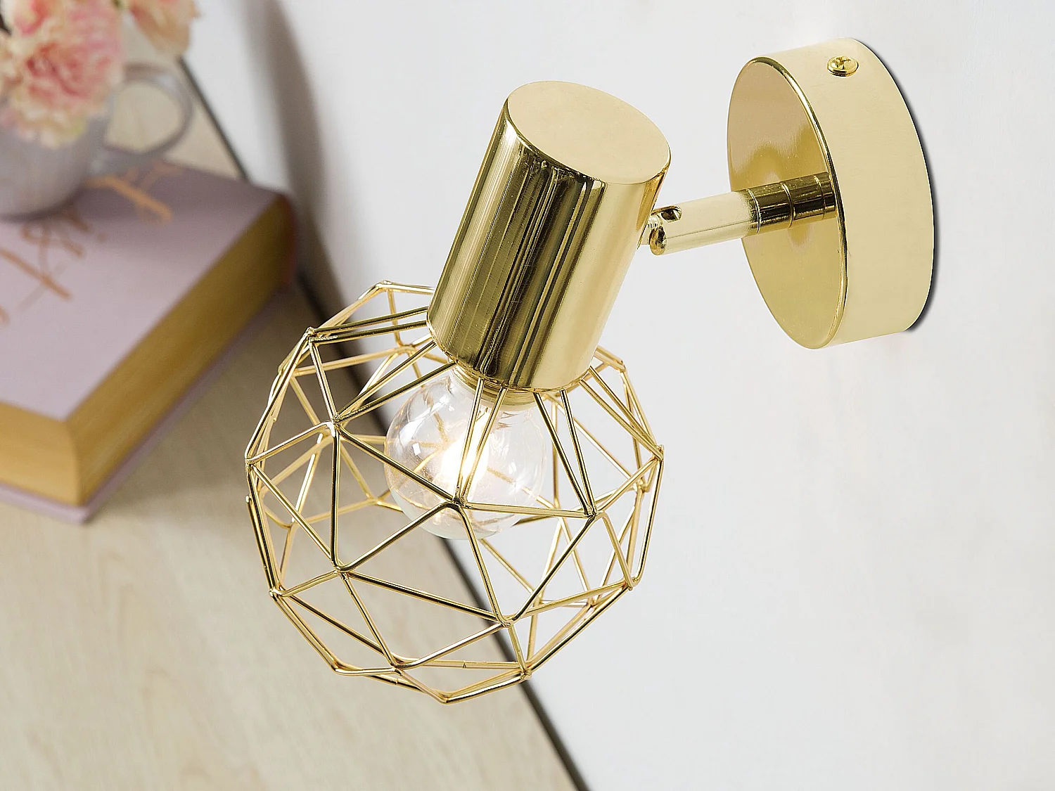 Conjunto de 2 lámparas de foco CHENAB ajustable Metal Dorado