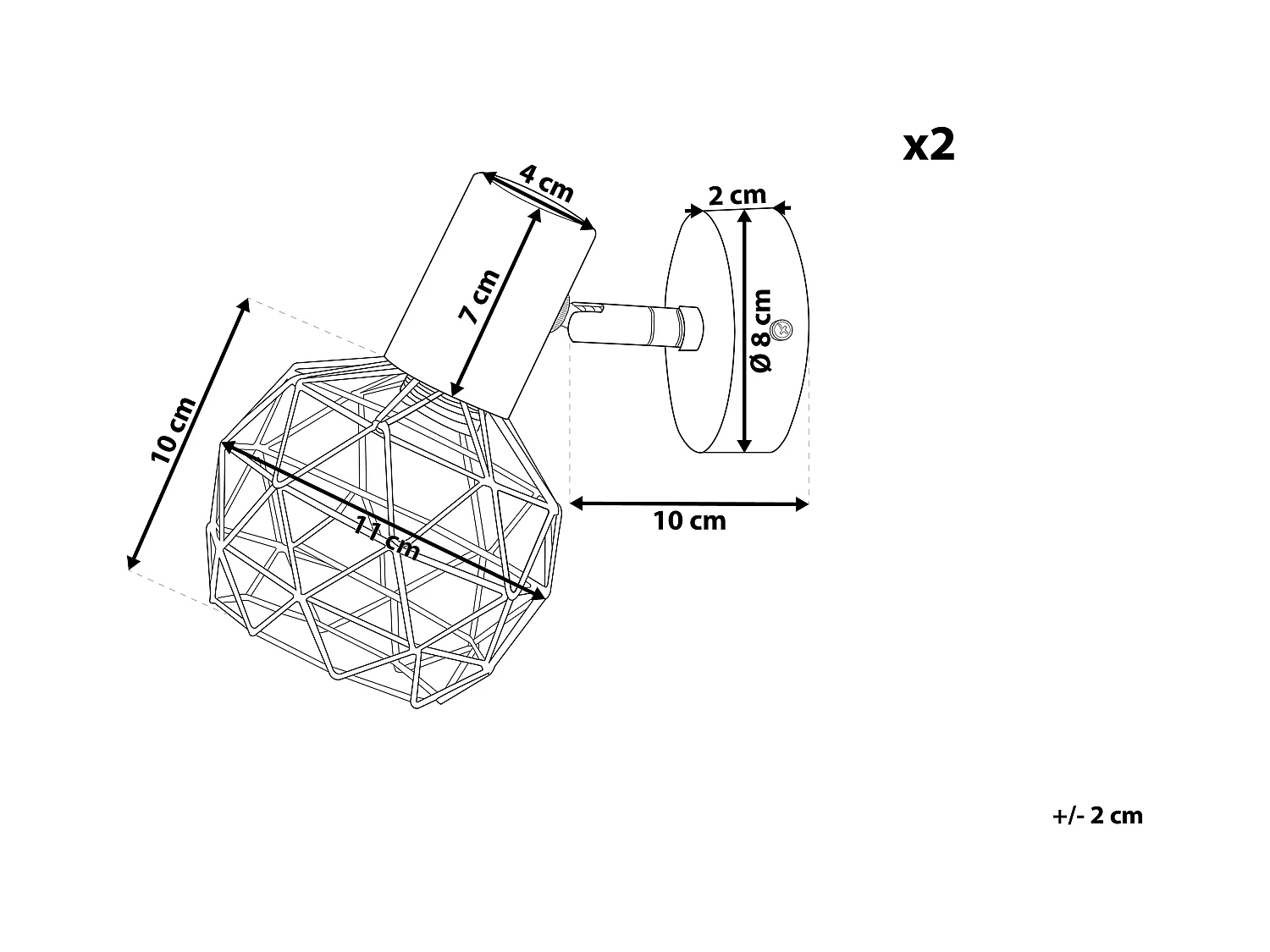 Moderne und stilvolle Wandlampe gold 2er Set Chenab