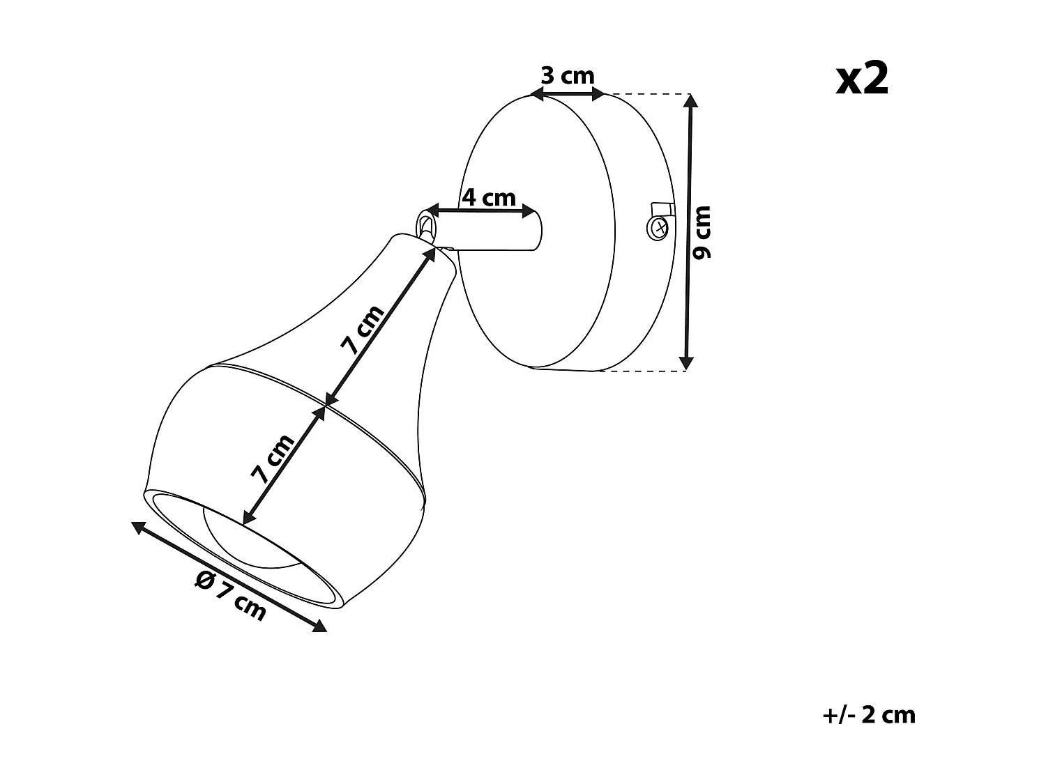 Wandlampe Stahl gold 2er Set industrial Wandleuchte Antler