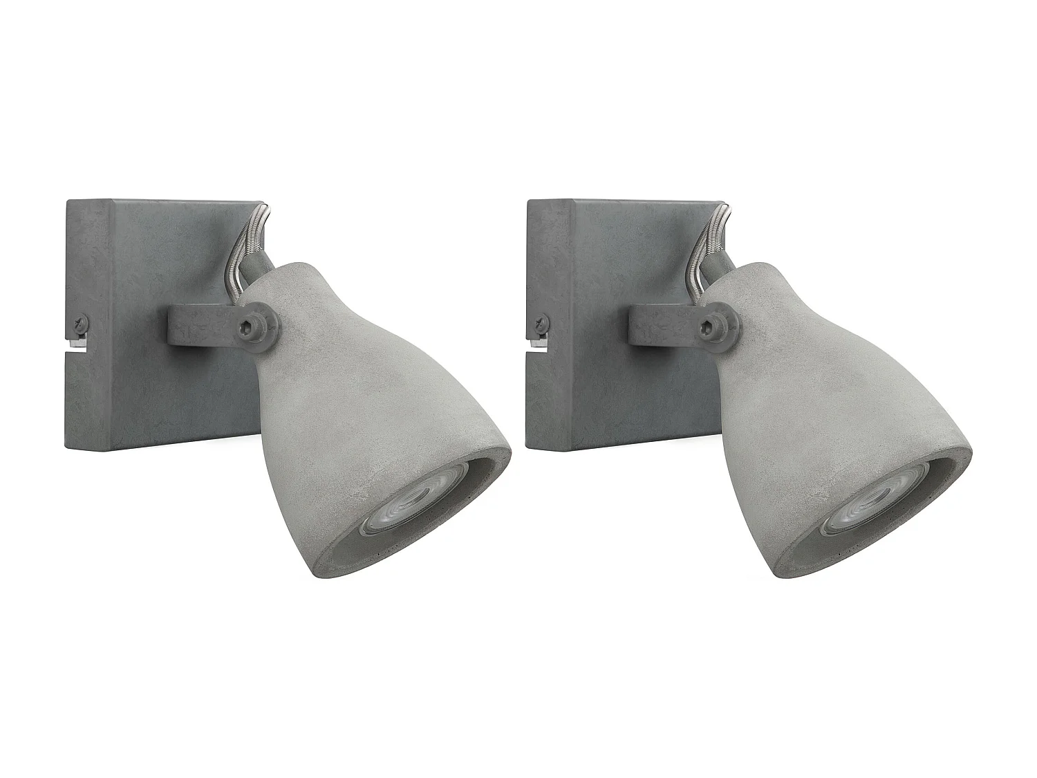 Lot de 2 spots MISTAGO Réglable Béton Gris