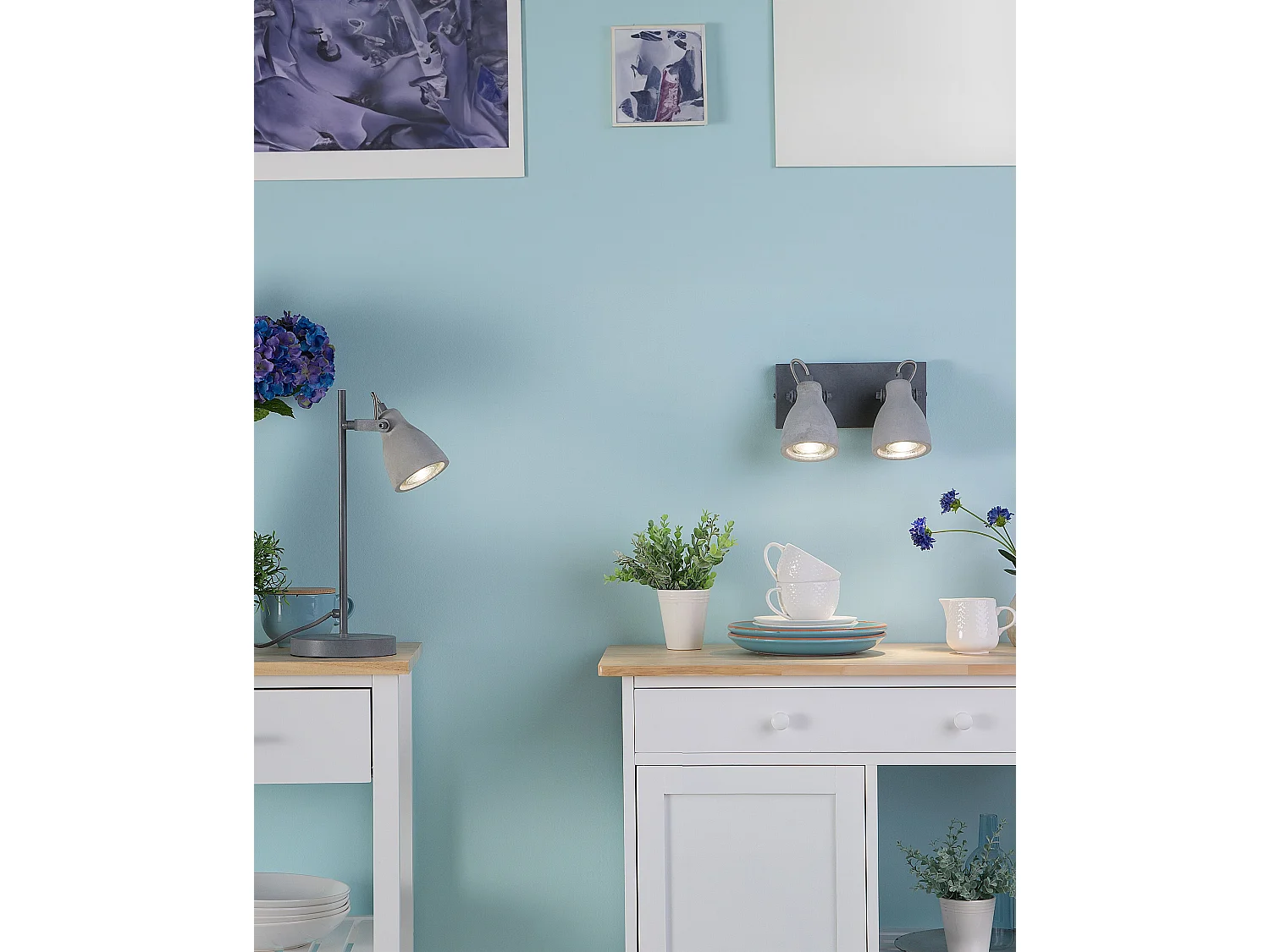 Lot de 2 spots MISTAGO Réglable Béton Gris