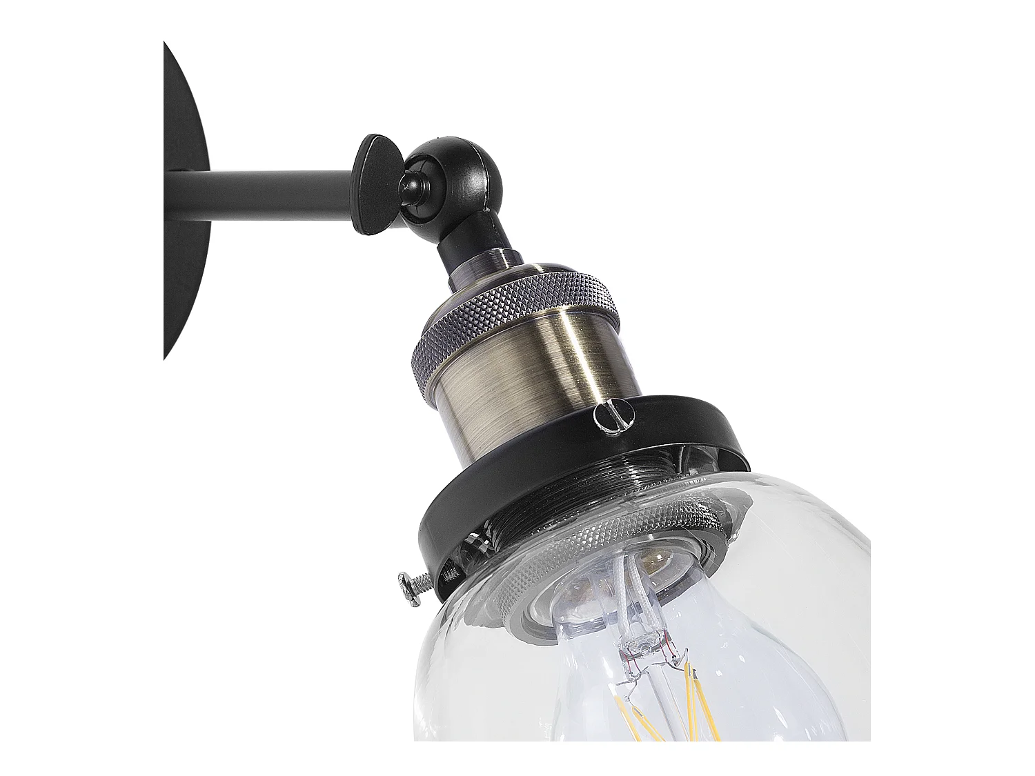 Industrielle Wandlampe 2er Set Metall/Glas schwarz Lovat