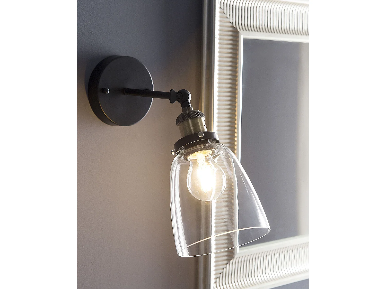 Lot de 2 lampes murales LOVAT Réglable Métal Transparent Noir